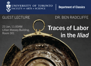 Guest lecture, Dr. Ben Radcliffe. Bronze plate with etchings of animal life.